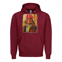 Burgundy geronimo apache warrior native american t shirt Zipper Hoodie - linhVisuals