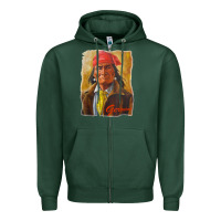 Sports Green geronimo apache warrior native american t shirt Zipper Hoodie - linhVisuals