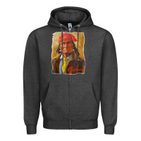 Charcoal Heather geronimo apache warrior native american t shirt Zipper Hoodie - linhVisuals