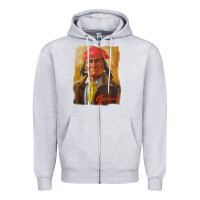 Heather Grey geronimo apache warrior native american t shirt Zipper Hoodie - linhVisuals
