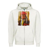 Oatmeal Heather geronimo apache warrior native american t shirt Zipper Hoodie - linhVisuals