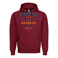 Burgundy Mens Poppi Like a Regular Grandpa Funny Fathers Day Zipper Hoodie - linhVisuals