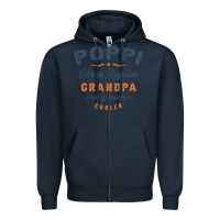 Navy Mens Poppi Like a Regular Grandpa Funny Fathers Day Zipper Hoodie - linhVisuals