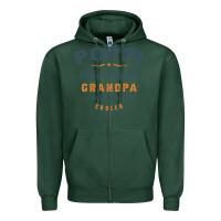 Sports Green Mens Poppi Like a Regular Grandpa Funny Fathers Day Zipper Hoodie - linhVisuals