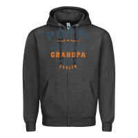 Charcoal Heather Mens Poppi Like a Regular Grandpa Funny Fathers Day Zipper Hoodie - linhVisuals