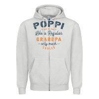 Dove Grey Mens Poppi Like a Regular Grandpa Funny Fathers Day Zipper Hoodie - linhVisuals