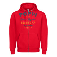 Red Mens Poppi Like a Regular Grandpa Funny Fathers Day Zipper Hoodie - linhVisuals