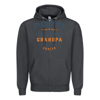 Smoke Mens Poppi Like a Regular Grandpa Funny Fathers Day Zipper Hoodie - linhVisuals