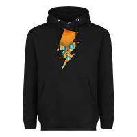 Black Lightning Bolt Heavyweight Hoodie - JahusDesignShop