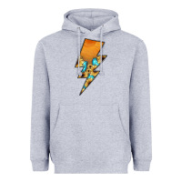 Heather Grey Lightning Bolt Heavyweight Hoodie - JahusDesignShop