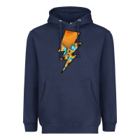 Navy Lightning Bolt Heavyweight Hoodie - JahusDesignShop