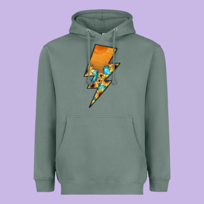 Lightning Bolt Heavyweight Hoodie Designed By Jahusdesignshop