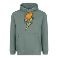 Sage Lightning Bolt Heavyweight Hoodie - JahusDesignShop