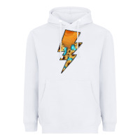 White Lightning Bolt Heavyweight Hoodie - JahusDesignShop