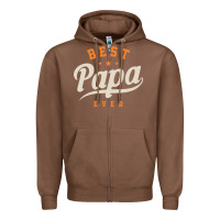 Chestnut Mens Best Papa Ever Funny Fathers Day Zipper Hoodie - linhVisuals