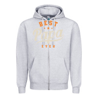 Heather Grey Mens Best Papa Ever Funny Fathers Day Zipper Hoodie - linhVisuals