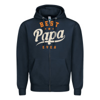 Navy Mens Best Papa Ever Funny Fathers Day Zipper Hoodie - linhVisuals