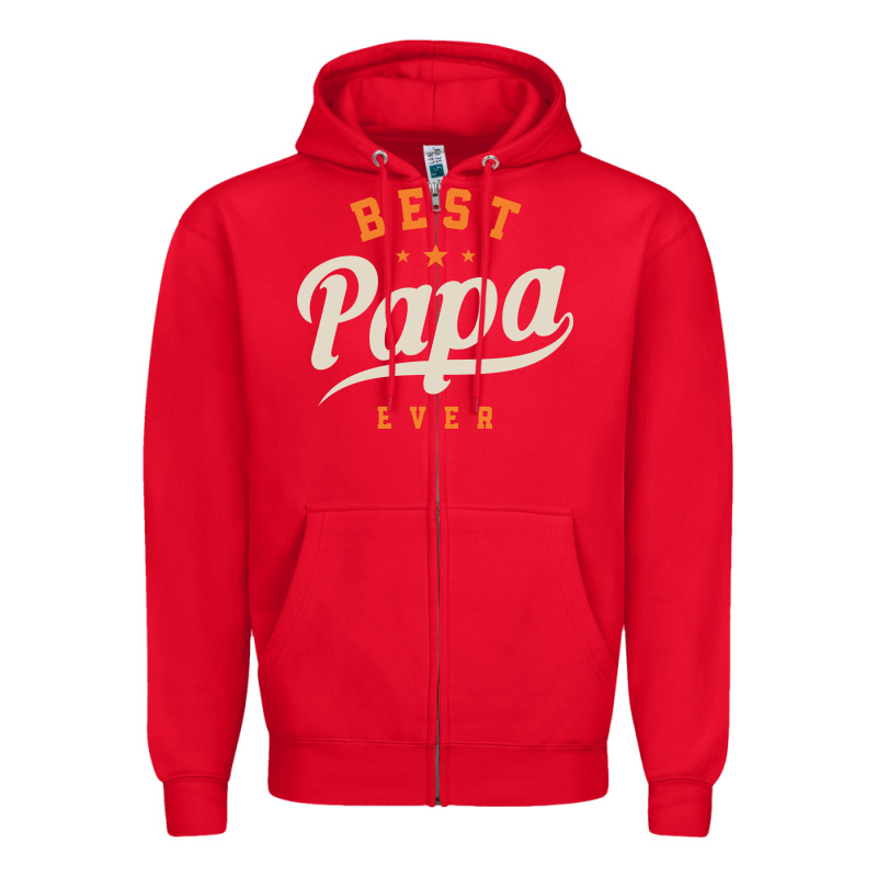 Mens Best Papa Ever Funny Fathers Day Zipper Hoodie by linhVisuals | Teevron