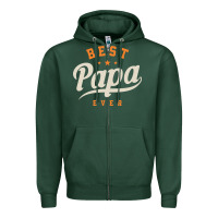Sports Green Mens Best Papa Ever Funny Fathers Day Zipper Hoodie - linhVisuals