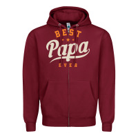 Burgundy Mens Best Papa Ever Funny Fathers Day Zipper Hoodie - linhVisuals