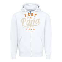 White Mens Best Papa Ever Funny Fathers Day Zipper Hoodie - linhVisuals