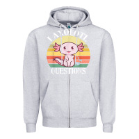 Heather Grey i axolotl questions funny axolotl costume for axolotl lovers t shirt Zipper Hoodie - linhVisuals