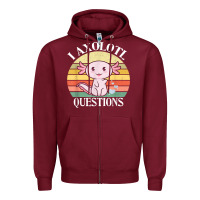 Burgundy i axolotl questions funny axolotl costume for axolotl lovers t shirt Zipper Hoodie - linhVisuals