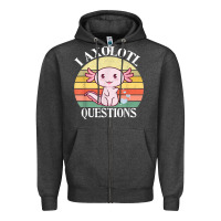 Charcoal Heather i axolotl questions funny axolotl costume for axolotl lovers t shirt Zipper Hoodie - linhVisuals