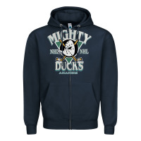 Navy vintage mighty sports ducks Zipper Hoodie - linhVisuals