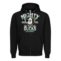 Black vintage mighty sports ducks Zipper Hoodie - linhVisuals