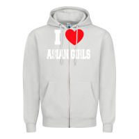 Dove Grey i love asian girls t shirt Zipper Hoodie - linhVisuals