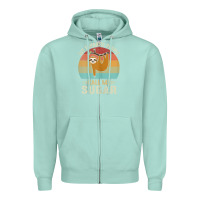 Seafoam womens my favorite people call me sugar cute sloth lover grandma Zipper Hoodie - linhVisuals
