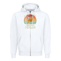 White womens my favorite people call me sugar cute sloth lover grandma Zipper Hoodie - linhVisuals