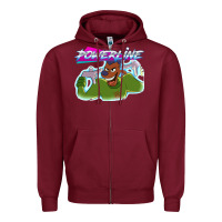 Burgundy powerline Zipper Hoodie - linhVisuals