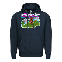 Navy powerline Zipper Hoodie - linhVisuals
