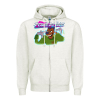 Oatmeal Heather powerline Zipper Hoodie - linhVisuals