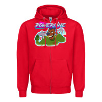Red powerline Zipper Hoodie - linhVisuals