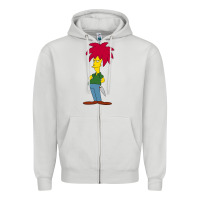 Dove Grey simpson Zipper Hoodie - linhVisuals