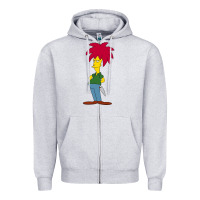 Heather Grey simpson Zipper Hoodie - linhVisuals
