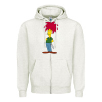 Oatmeal Heather simpson Zipper Hoodie - linhVisuals