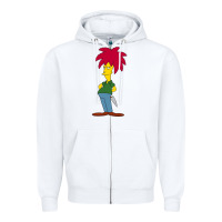 White simpson Zipper Hoodie - linhVisuals