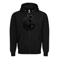Black black cat Zipper Hoodie - linhVisuals