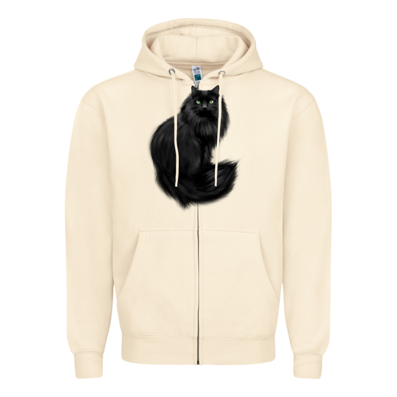 Black Cat Zipper Hoodie by linhVisuals | Teevron