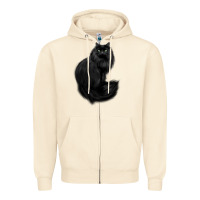 Sandshell black cat Zipper Hoodie - linhVisuals