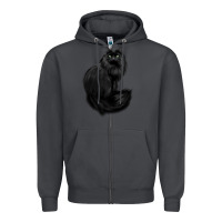 Smoke black cat Zipper Hoodie - linhVisuals