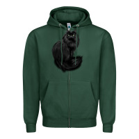 Sports Green black cat Zipper Hoodie - linhVisuals