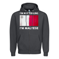 Smoke i'm not yelling i'm maltese shirt  malta flag t shirt Zipper Hoodie - linhVisuals