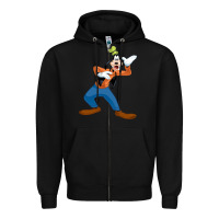 Black goofy Zipper Hoodie - linhVisuals