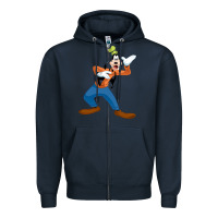 Navy goofy Zipper Hoodie - linhVisuals