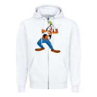 White goofy Zipper Hoodie - linhVisuals